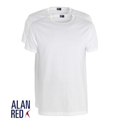 Alan Red 2-pack t-shirt katoen wit