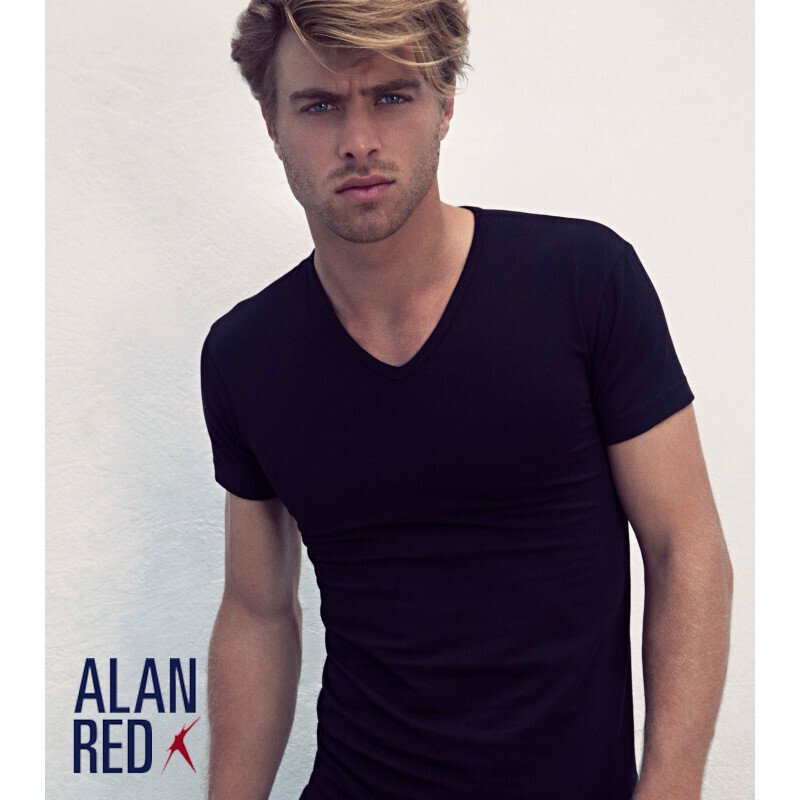 Alan Red 2-pack t-shirt zwart, Size: S