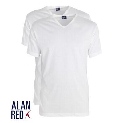 Alan Red 2-pack t-shirt katoen wit