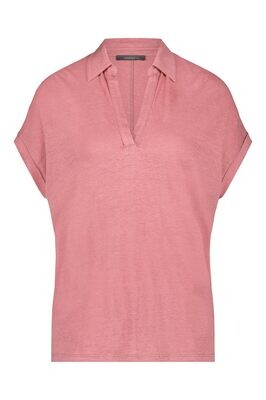Emotions knitted linnen polo roze Emotions knitted linnen polo roze