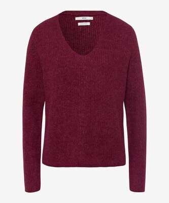 Brax lana v-neck knit pullover roze