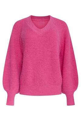 Smashed Lemon knitted v-neck sweater roze