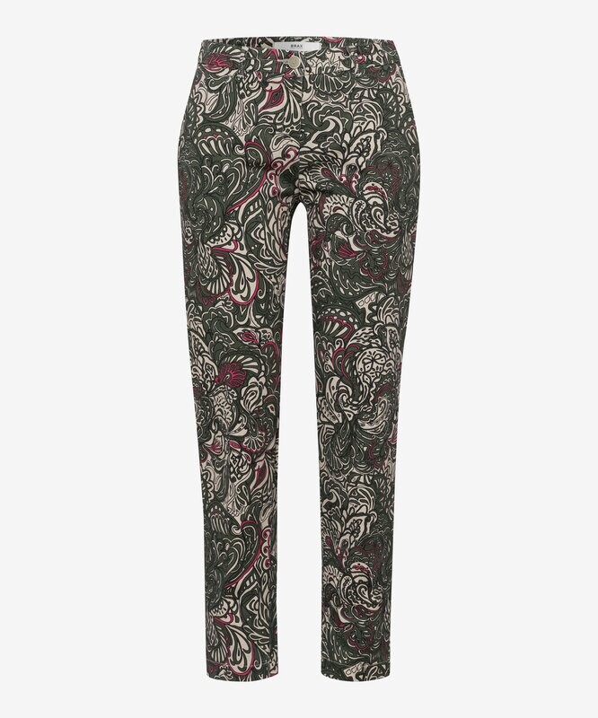 Brax maron printed pant multicolour