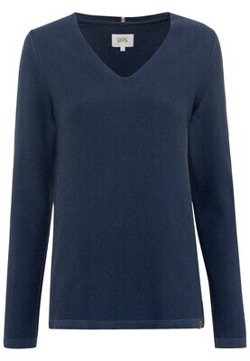 Camel Active knitted v-neck sweater blauw