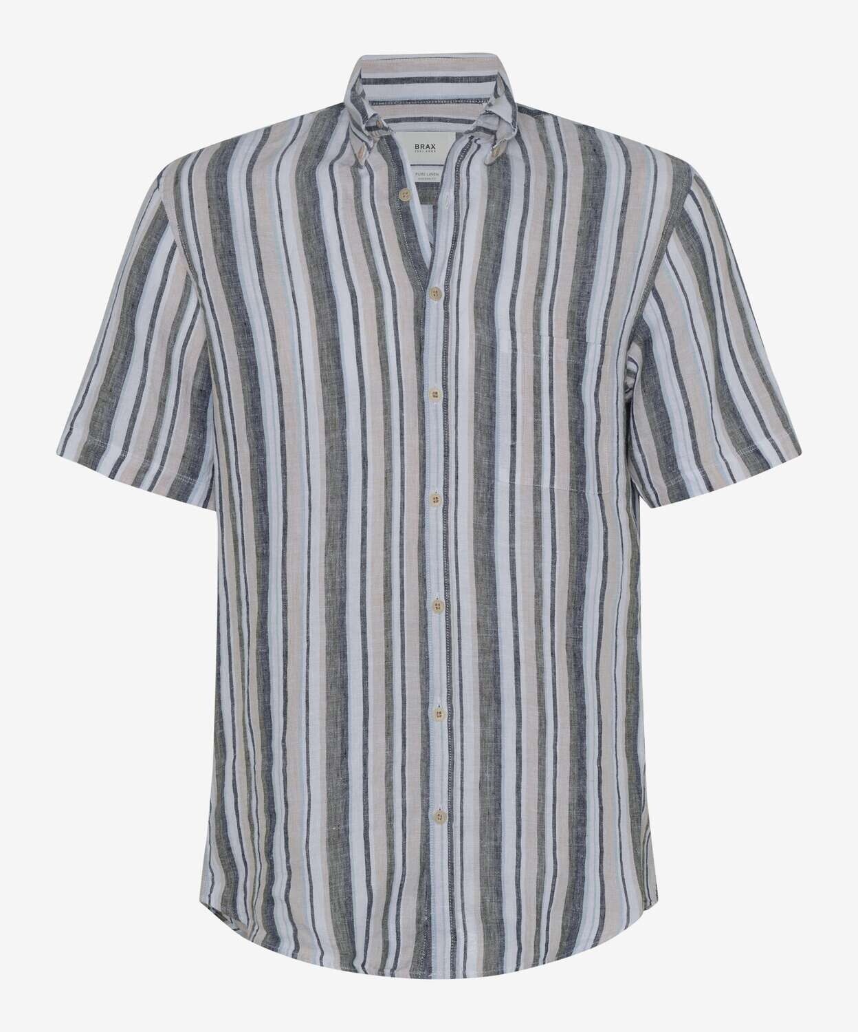 Brax Men short sleeve striped shirt multicolour