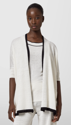 Alpha Studio knitted bicolour cardigan off white