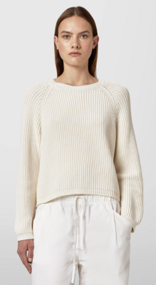 Alpha Studio knitted short pullover off white
