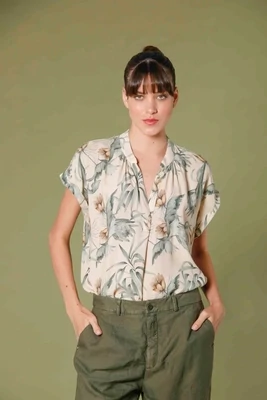 Mason's short sleeve printed blouse multicolour