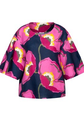 Seidensticker printed linen blouse multicolour