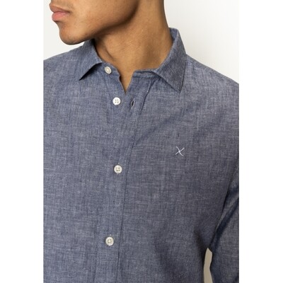 Clean Cut Copenhagen jamie cotton linen shirt blauw