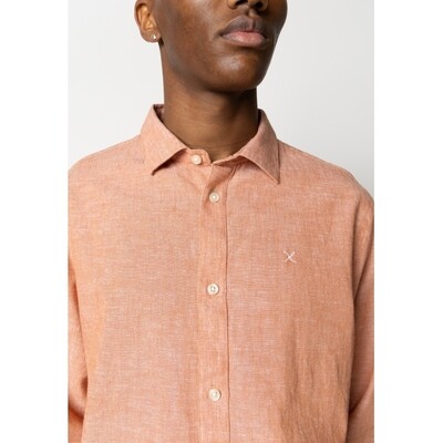 Clean Cut Copenhagen jamie cotton linen shirt oranje
