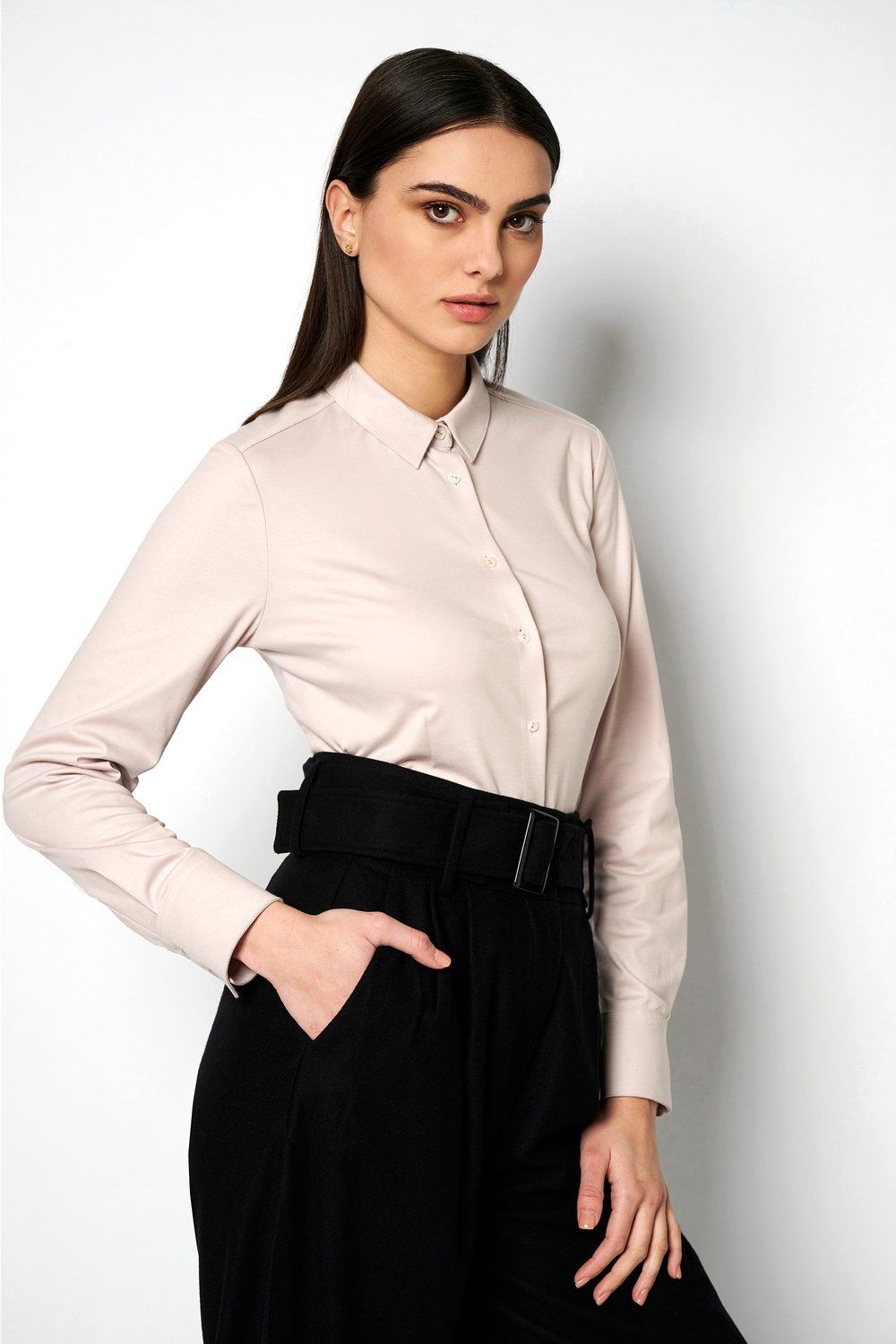 Desoto stretch blouse grijs