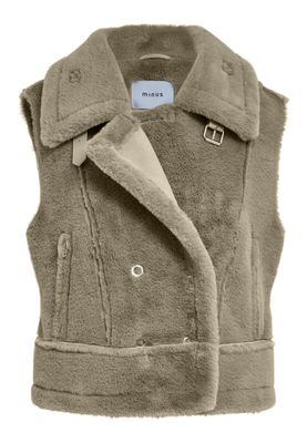 Minus pat faux fur vest zand Minus pat faux fur vest zand