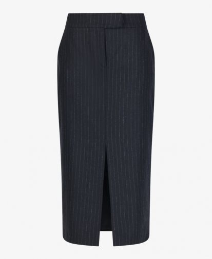 Cambio flannel look pinstripe skirt blauw