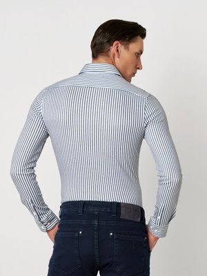 Desoto Men luxury hai shirt blauw