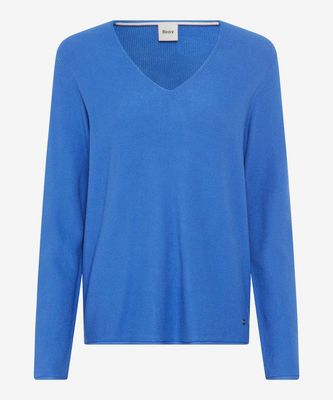Brax lesley v-neck pullover blauw Brax lesley v-neck pullover blauw