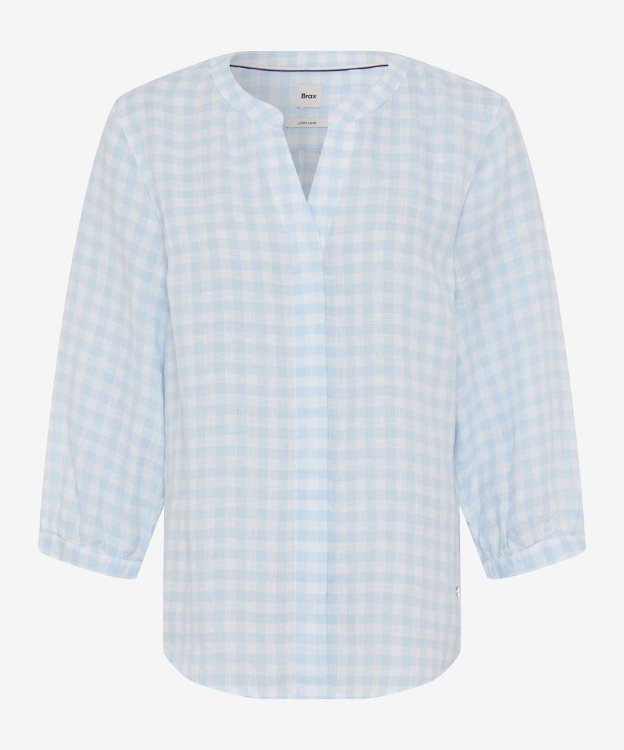 Brax velia linnen blouse blauw