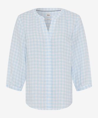 Brax velia linnen blouse blauw