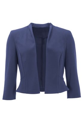 Swing short crepe jacket blauw