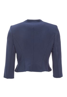 Swing short crepe jacket blauw