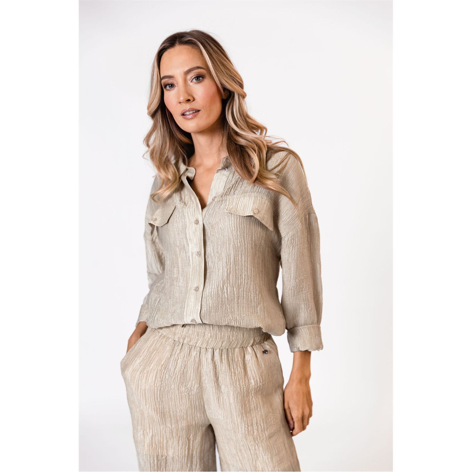 Poools blouse zand