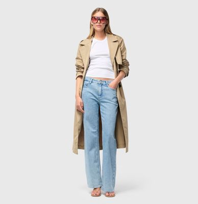 Mac flow wide denim blauw