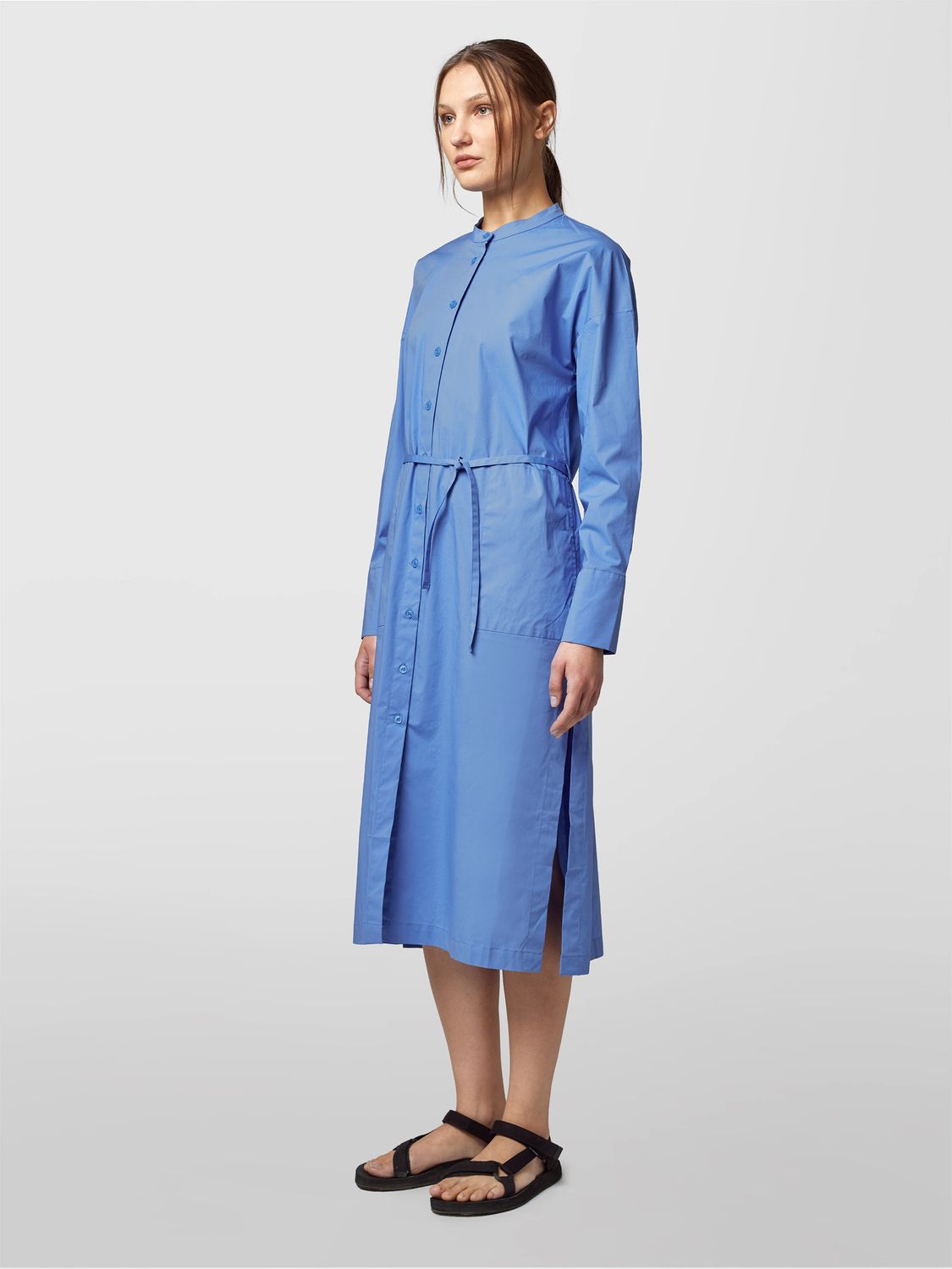 Alpha Studio belted midi dress blauw