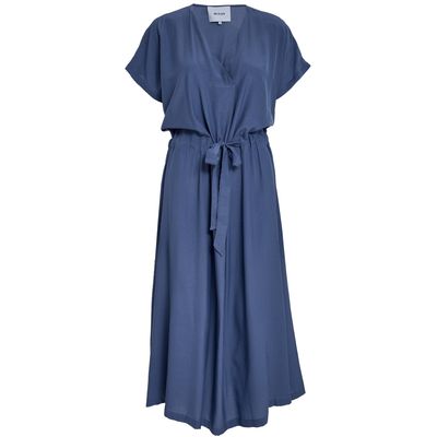 Minus lucie v-neck short sleeve dress blauw Minus lucie v-neck short sleeve dress blauw