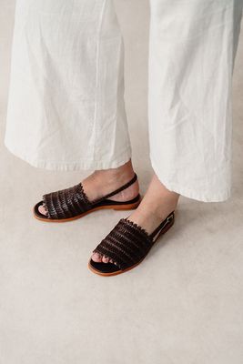 Allan K Antwerp braided leather sandals bruin Allan K Antwerp braided leather sandals bruin