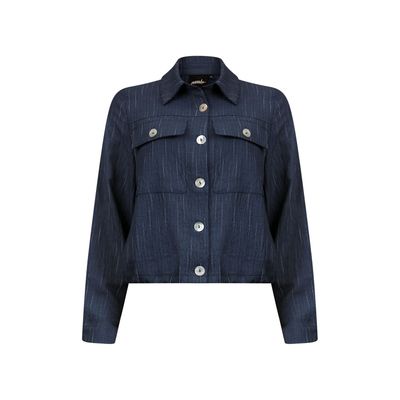 Poools jacket drawstring blauw