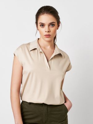 Desoto fiona shortsleeve stretch top off white