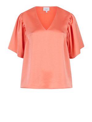 Dante 6 arvi satin butterfly sleeve top oranje