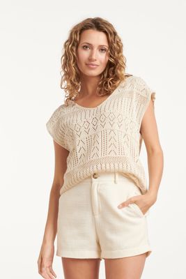 Smashed Lemon knitted top off white