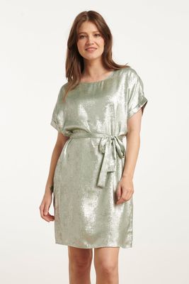 Smashed Lemon belted dress groen Smashed Lemon belted dress groen