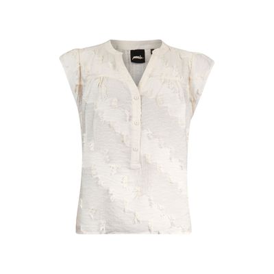 Poools blouse fringes off white