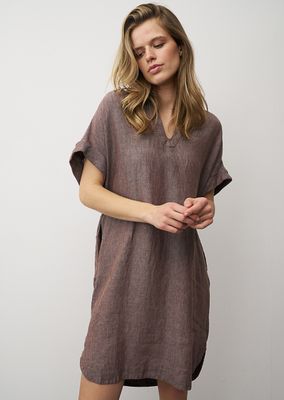 0039 Italy linnen dress bruin