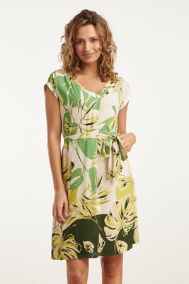 Smashed Lemon belted v-neck dress multicolour
