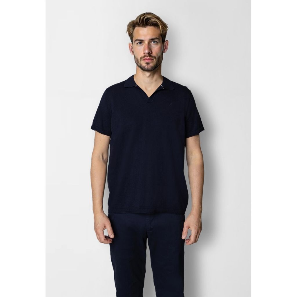 Clean Cut Copenhagen thomas knitted polo blauw
