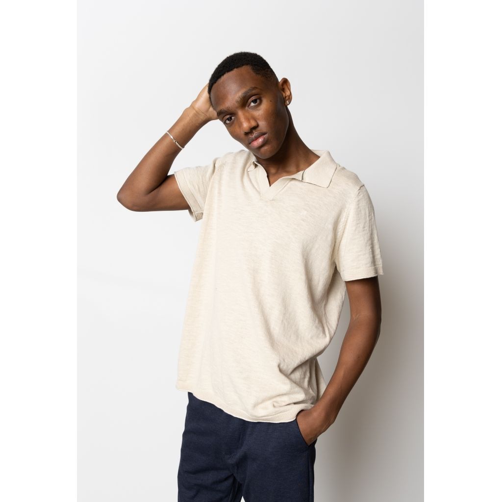 Clean Cut Copenhagen thomas knitted polo off white
