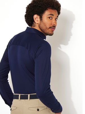 Desoto Men kent basic stretch shirt blauw