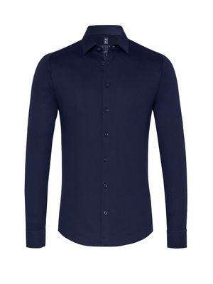 Desoto Men kent basic stretch shirt blauw