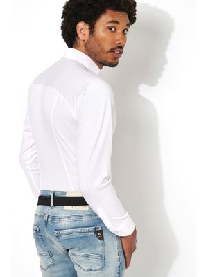 Desoto Men kent basic stretch shirt wit