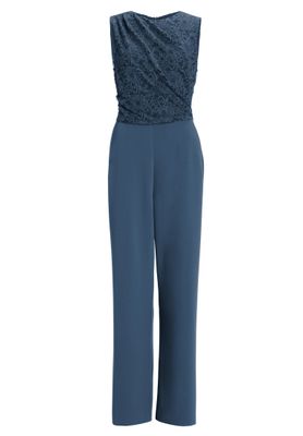 Swing mixed material jumpsuit blauw