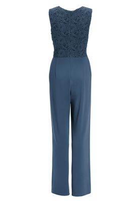 Swing mixed material jumpsuit blauw