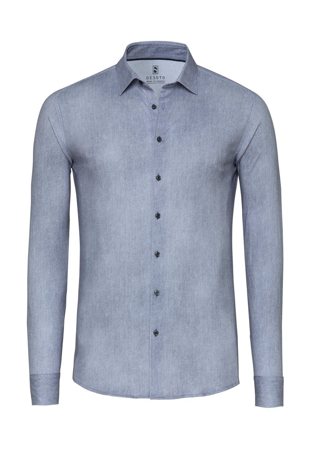 Desoto Men casual kent stretch shirt grijs