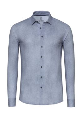 Desoto Men casual kent stretch shirt grijs