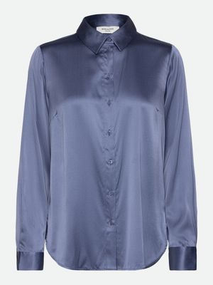 Rosemunde Copenhagen jade silk longsleeve blouse blauw