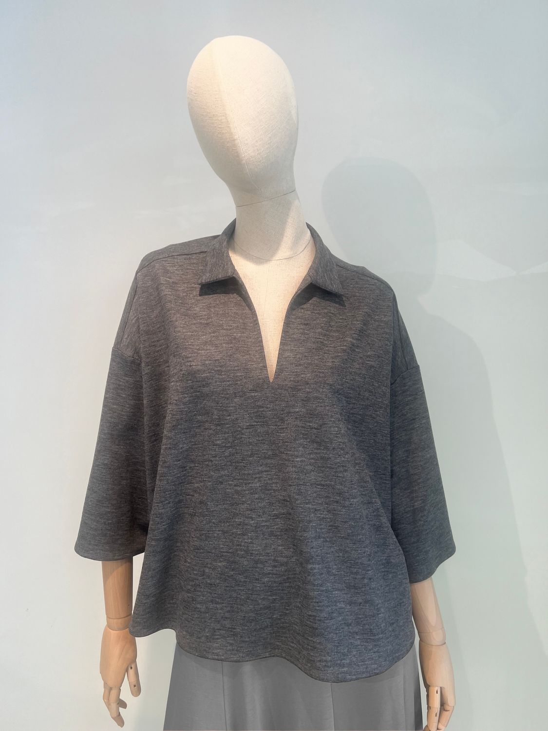 LaSalle Amsterdam polo style top grijs