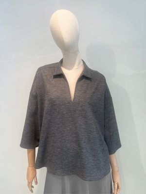 LaSalle Amsterdam polo style top grijs