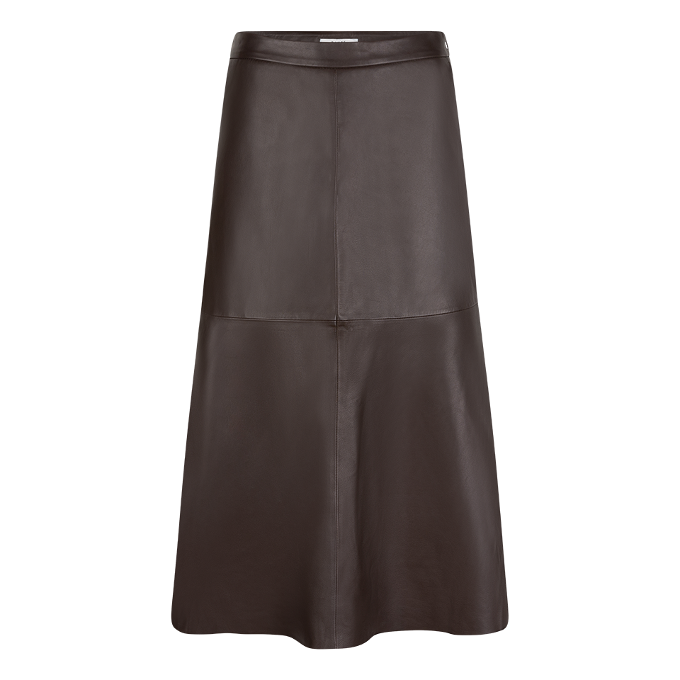 Dante 6 colleen flared leather skirt bruin